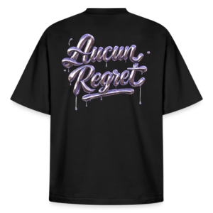 T-shirt Boxy "Aucun Regret" – Noir